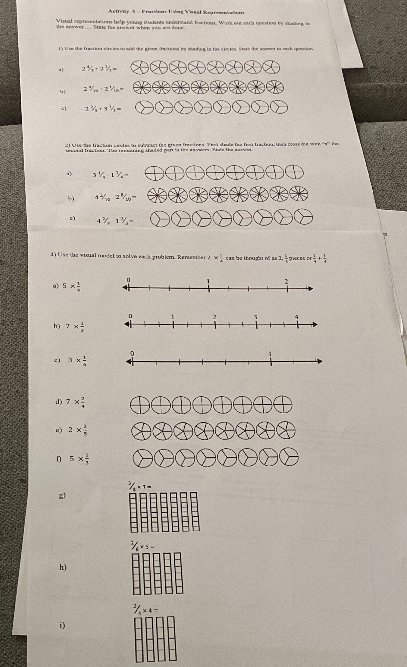 Activity 5- Fractions Using Visual