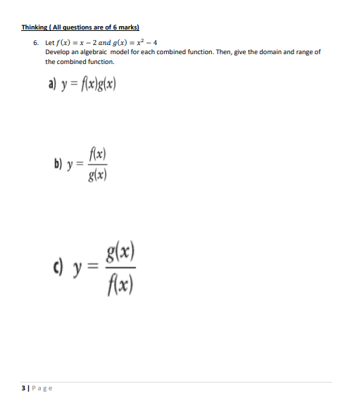 Knowledge & Understanding (all questions are of 4