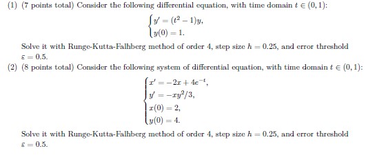 (1) (7 points total) Consider the following