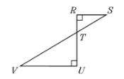 In the figure, RS = 6, RT = 4, and TU = 6. If UV