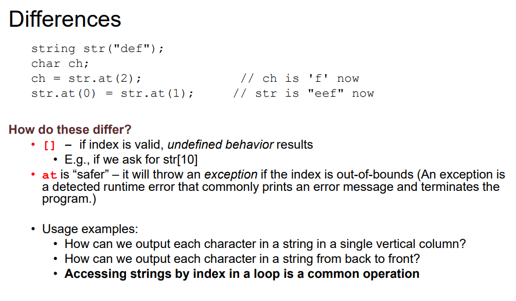 explain this: Differences string str ("def") ;