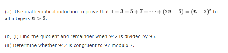 need help in the following (a) Use mathematical
