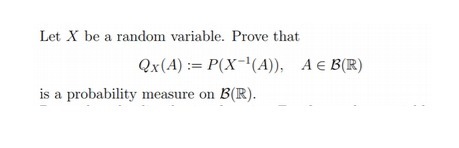 Let X be a random variable. Prove that Qx(A) :=