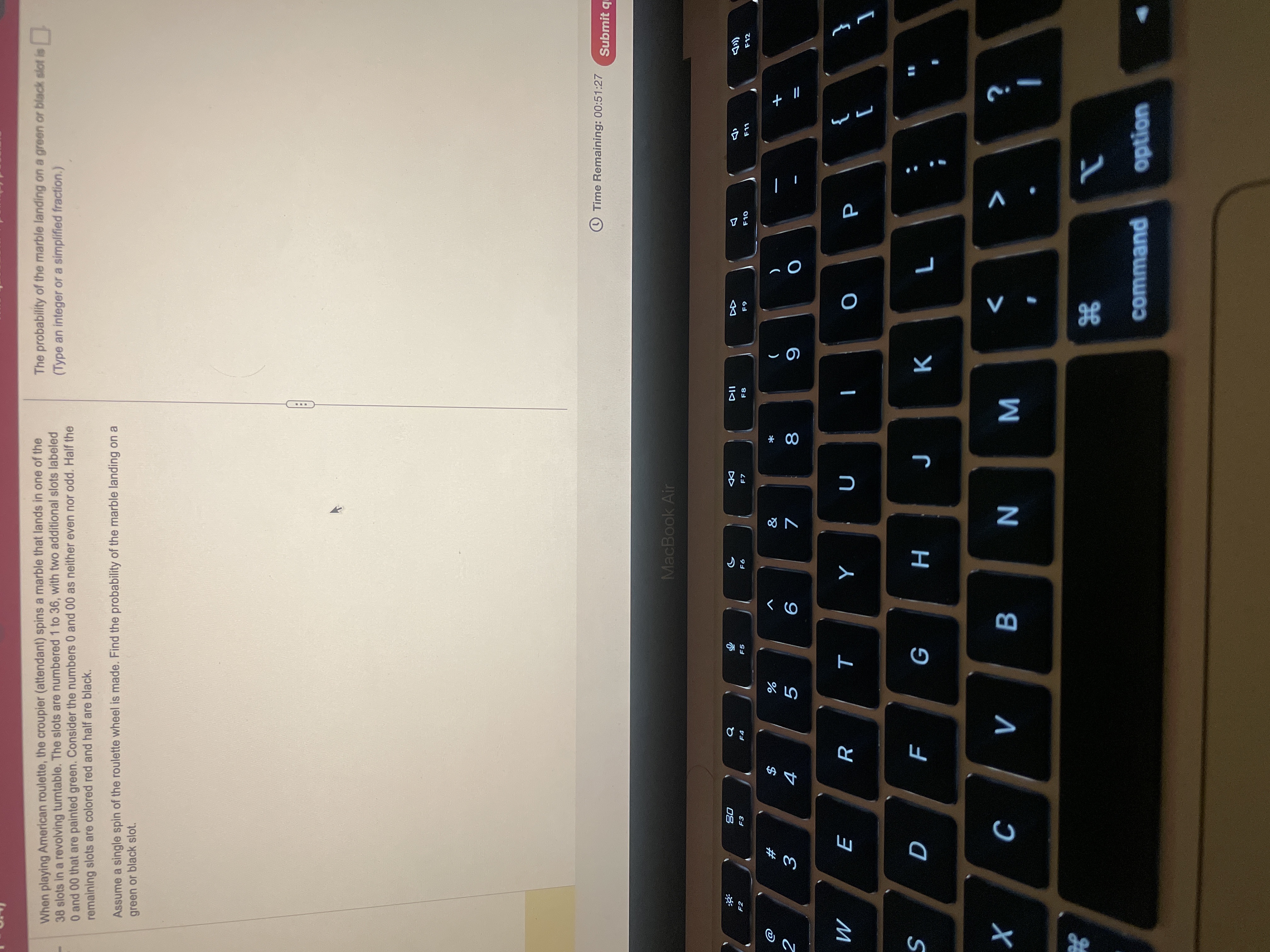 When playing American roulette, the croupier