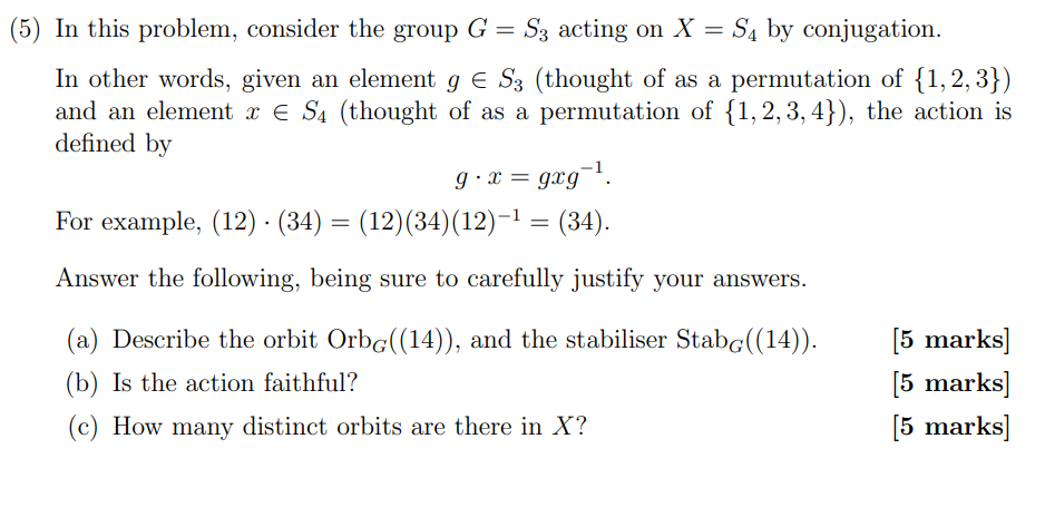 (5] In this problem, consider the group G = .93
