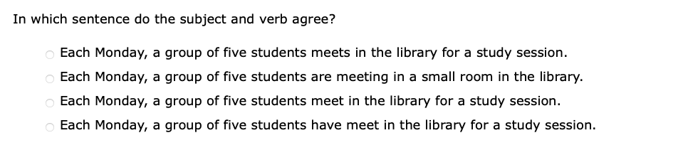 answer In which sentence do the subject and verb