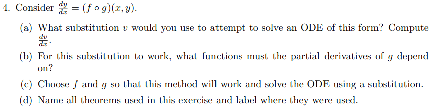 4. Consider :13 = (f o g){2:, y). (a) What