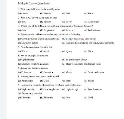First metal koown to be used by man (a) Ion b