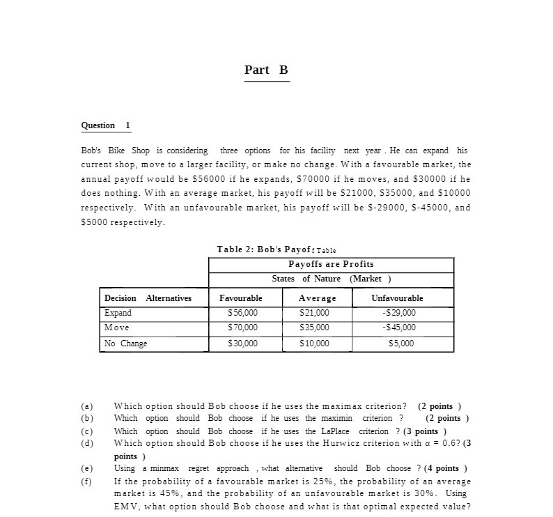 Part]?- Quesljon 1 Bob's Bike Shop is