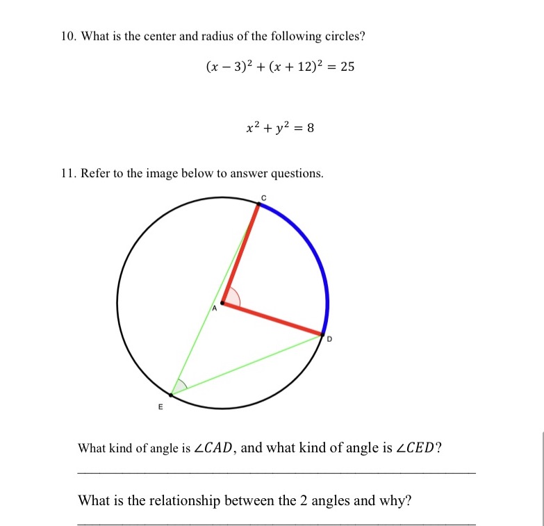 It}. What is the center and radius of the