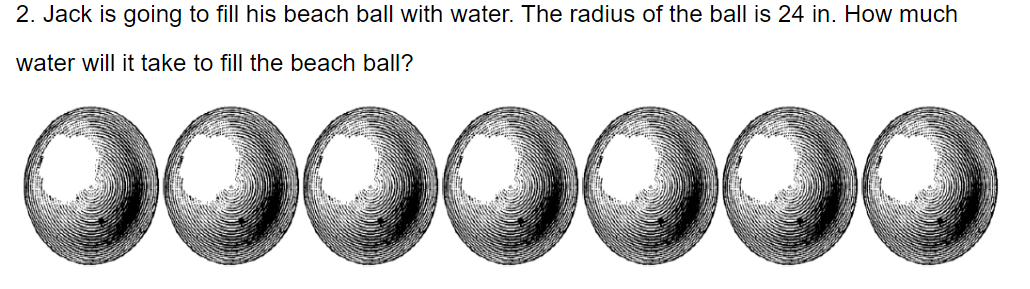 2. Jack is going to fill his beach ball with
