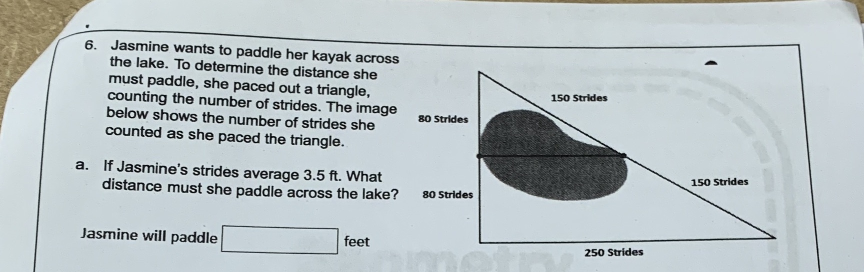 Help me pleaseee 6. Jasmine wants to paddle her