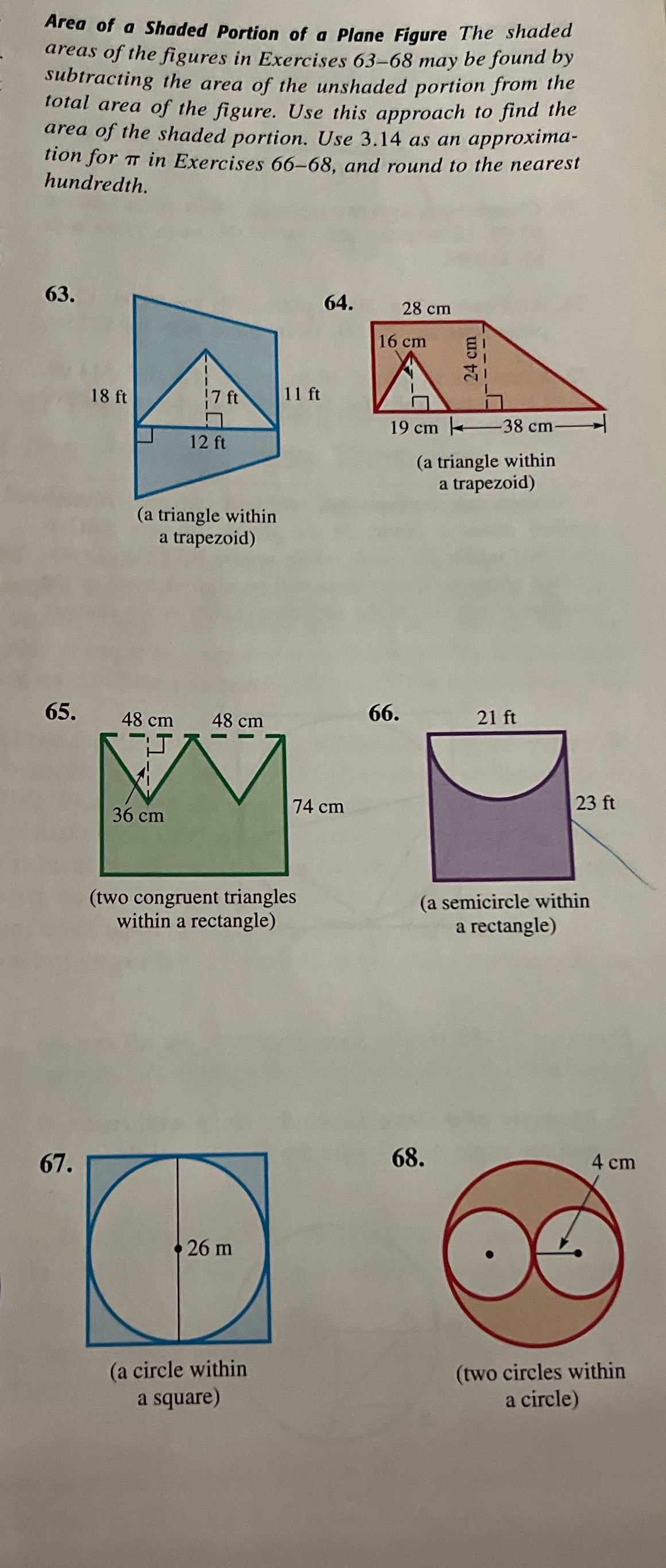 Please answer only 64, 66 and 68! Area of a