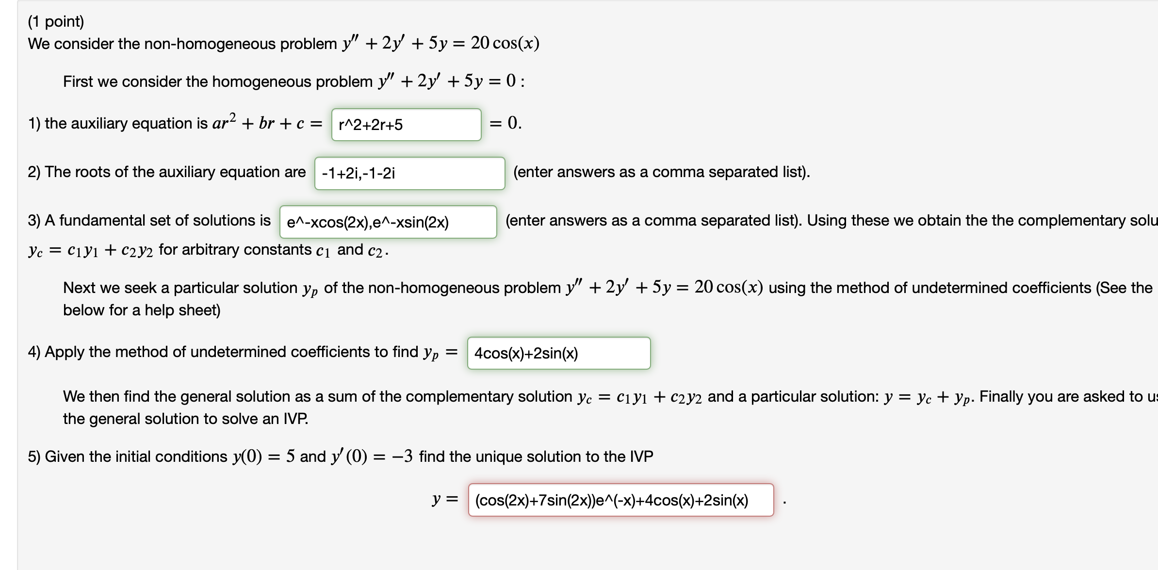 I just need the final part for both of these