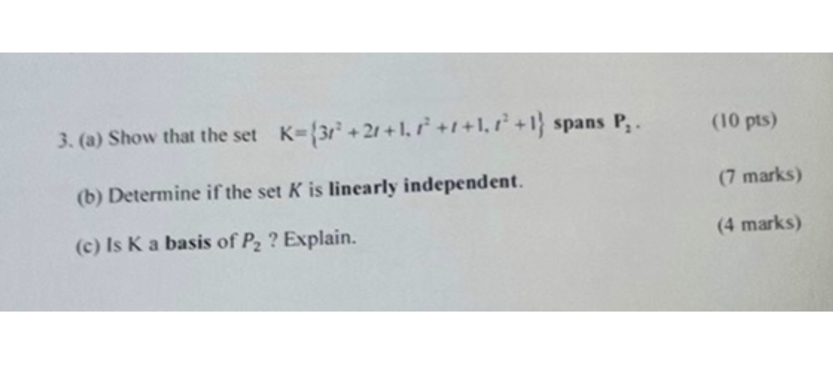 3. (a) Show that the set K=(3/3 + 2/+1.13 +1+1.