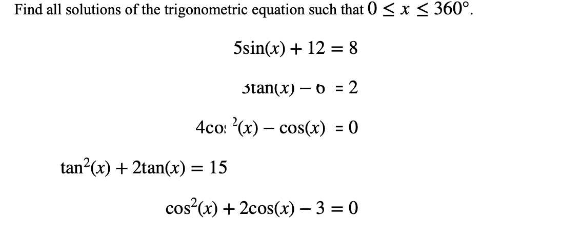 Please help me find the solutions to these