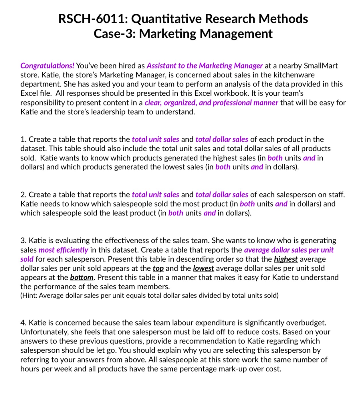 RSCH-6011: Quantitative Research Methods Case-3: