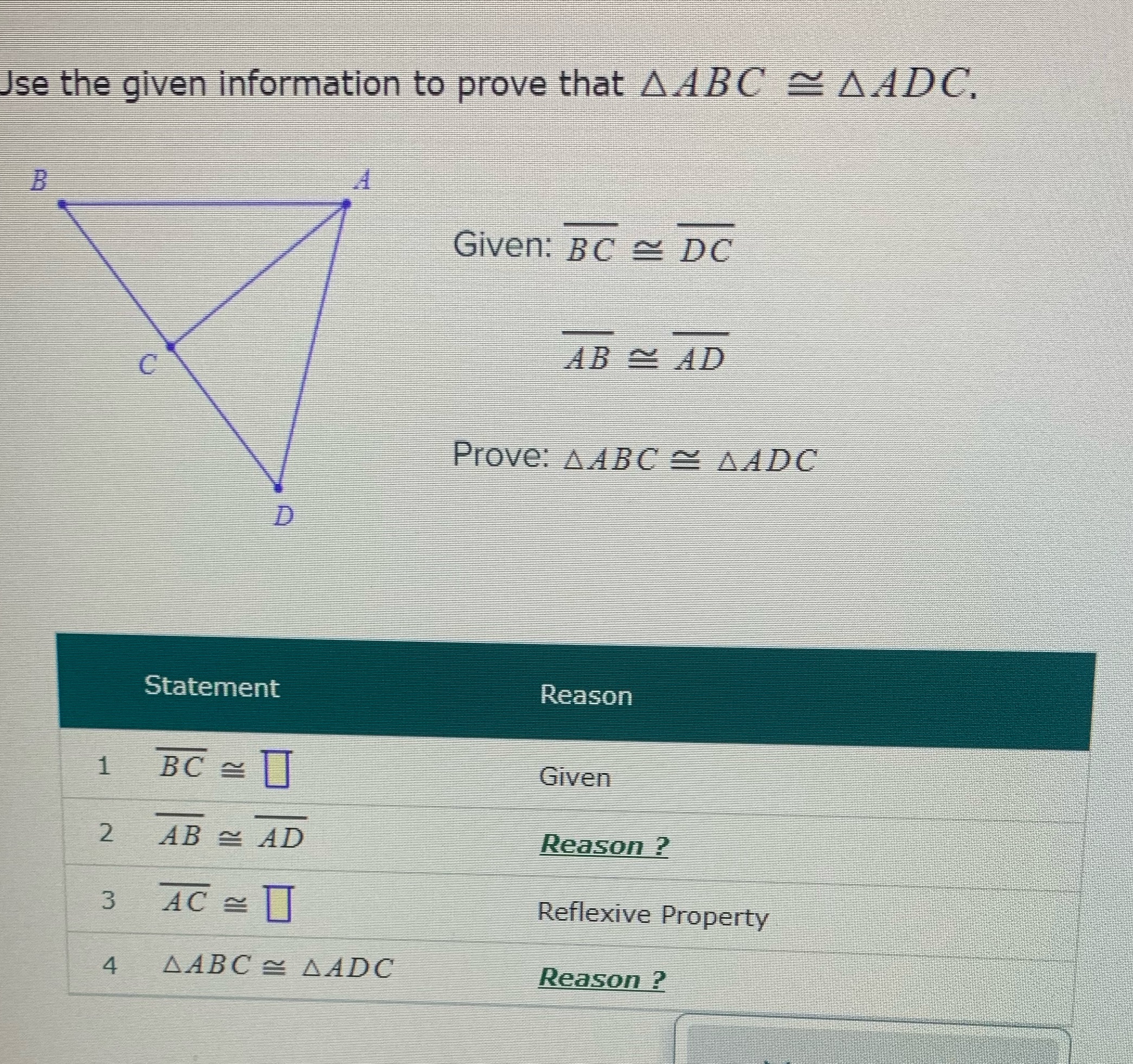 Use the given information to prove that A ABC ~