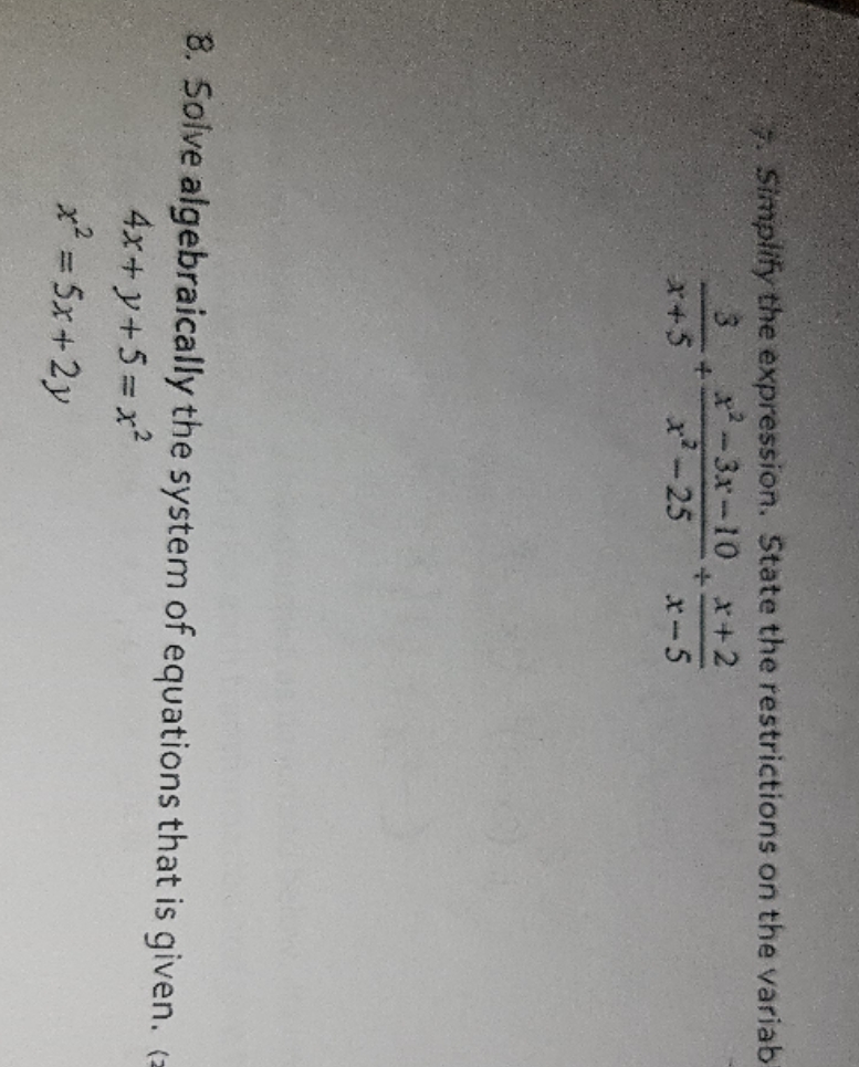 Two questions, confused on how to do them. Thank