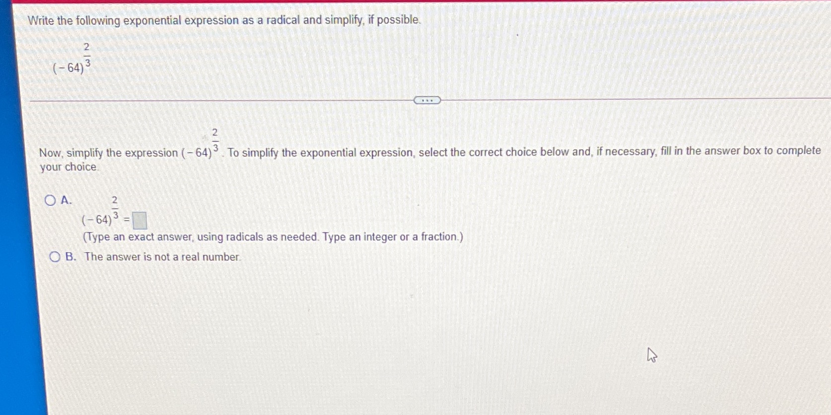 Write the following exponential expression as a