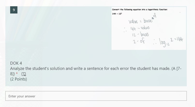 3 DOK 1 Identify the equation that represents an
