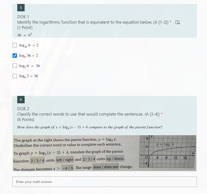 3 DOK 1 Identify the equation that represents an