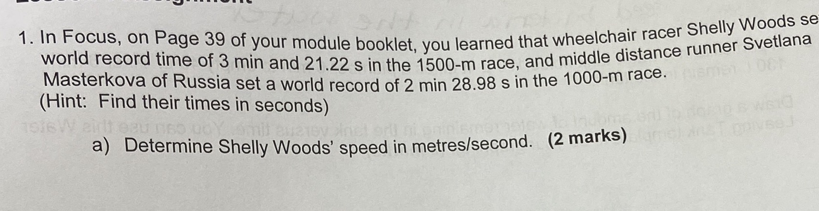 1. In Focus, on Page 39 of your module booklet,