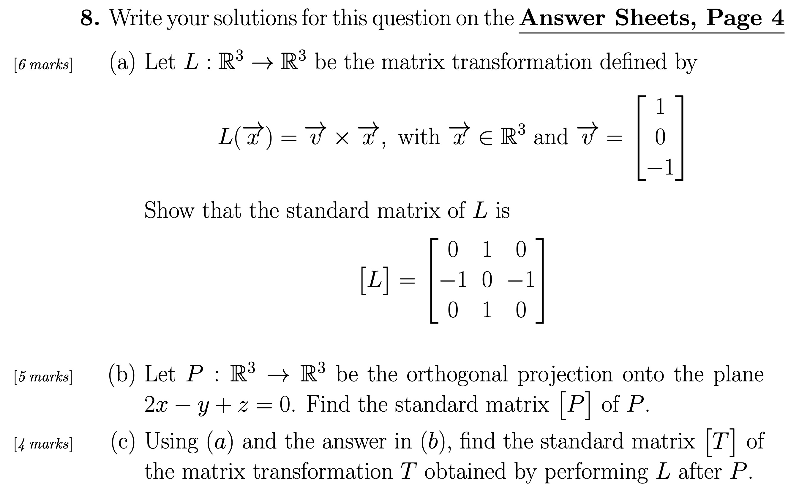8. Write your solutions for this question on the