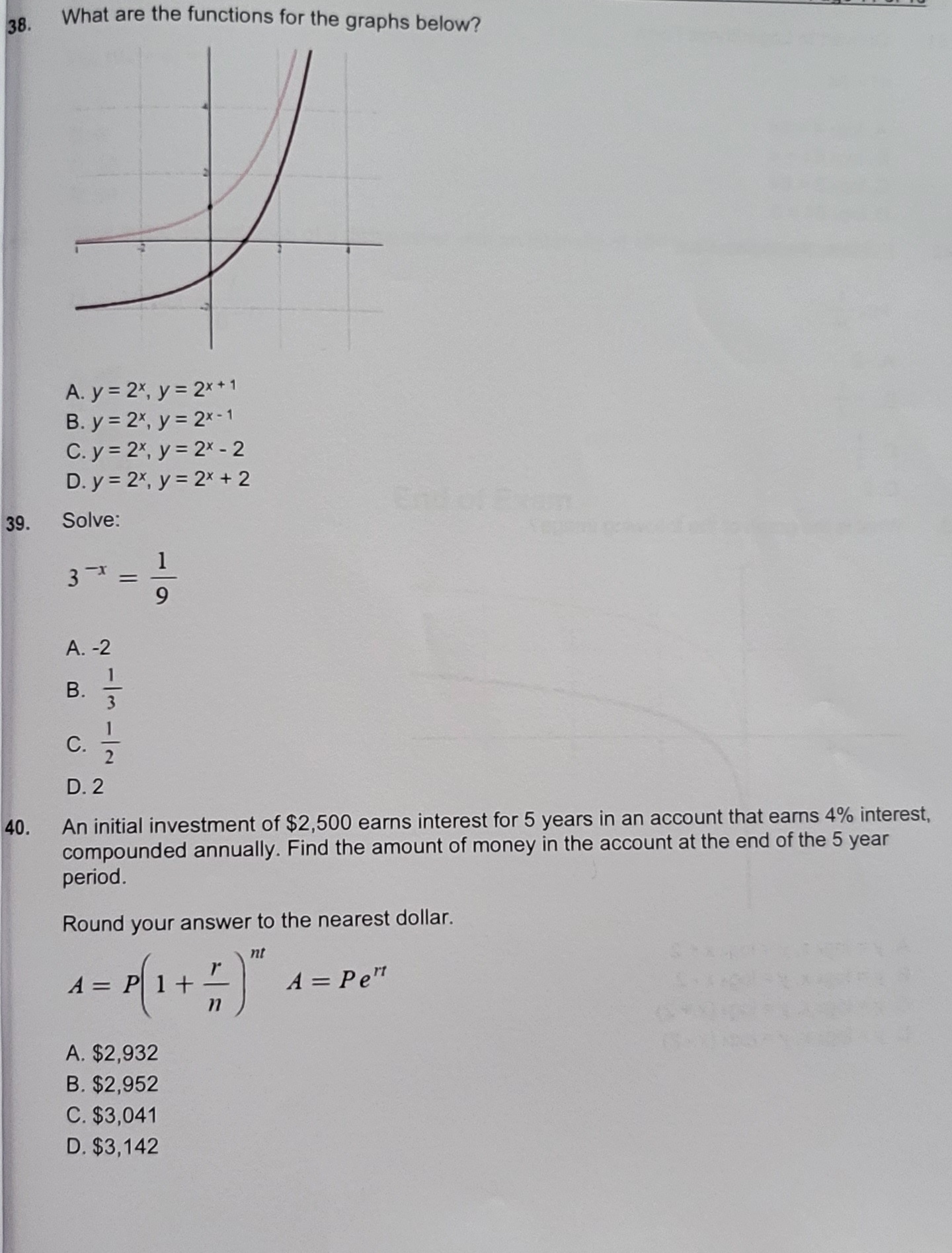 31. Find the axis of symmetry and the vertex of