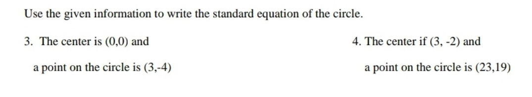 please do both Use the given information to write