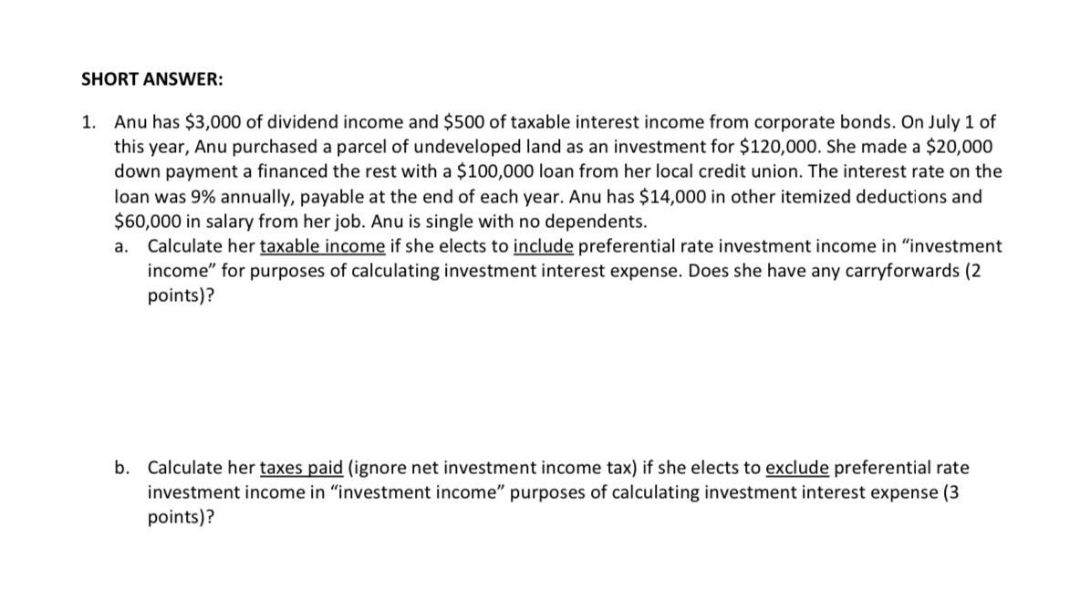 WRITE CLEARLY SHORT ANSWER: 1. Anu has 53,000 of