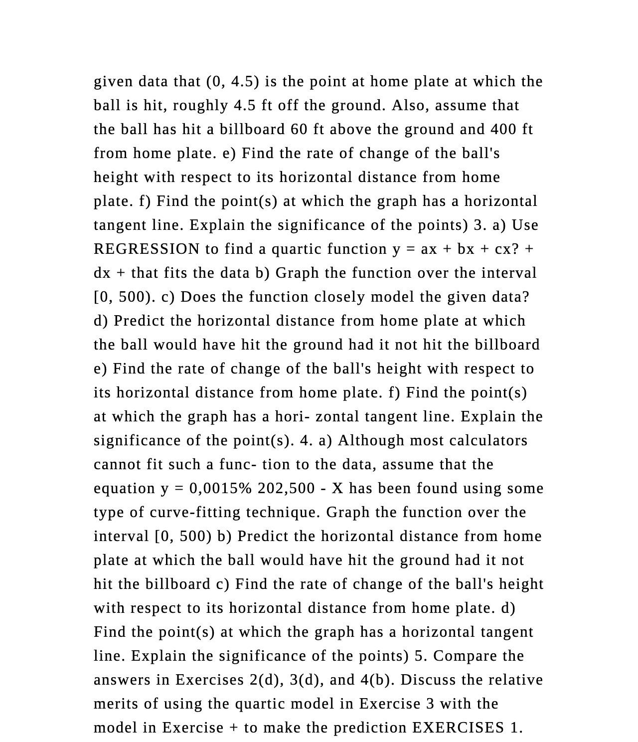 given data that (0, 4.5) is the point at home