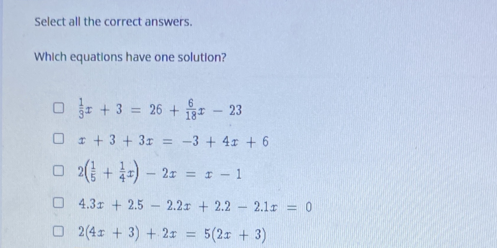 Select all the correct answers. Which equations