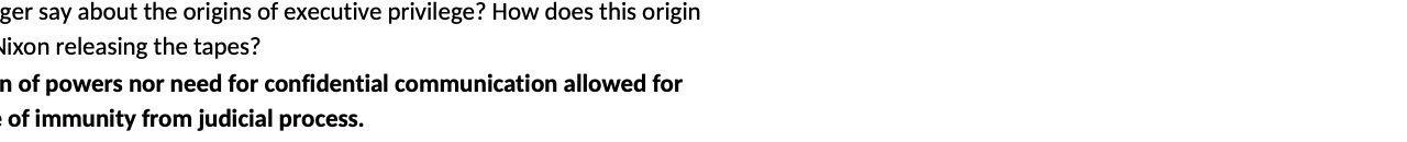 ger say about the origins of executive privilege?