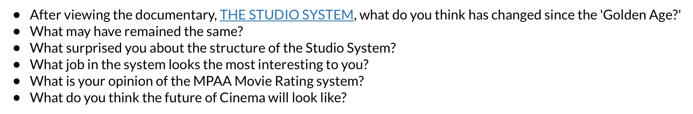 Link to THE STUDIO SYSTEM: