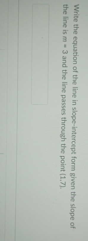 Wrire the equation of the line in slope-intercept