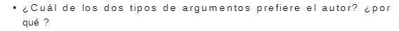 . &Cual de los dos tipos de argumentos prefiere