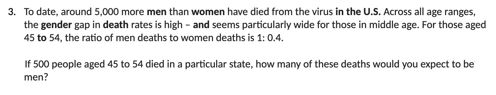3. To date, around 5,000 more men than women have