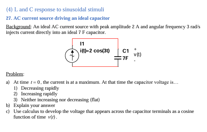 (4) L and C response to sinusoidal stimuli 27. AC