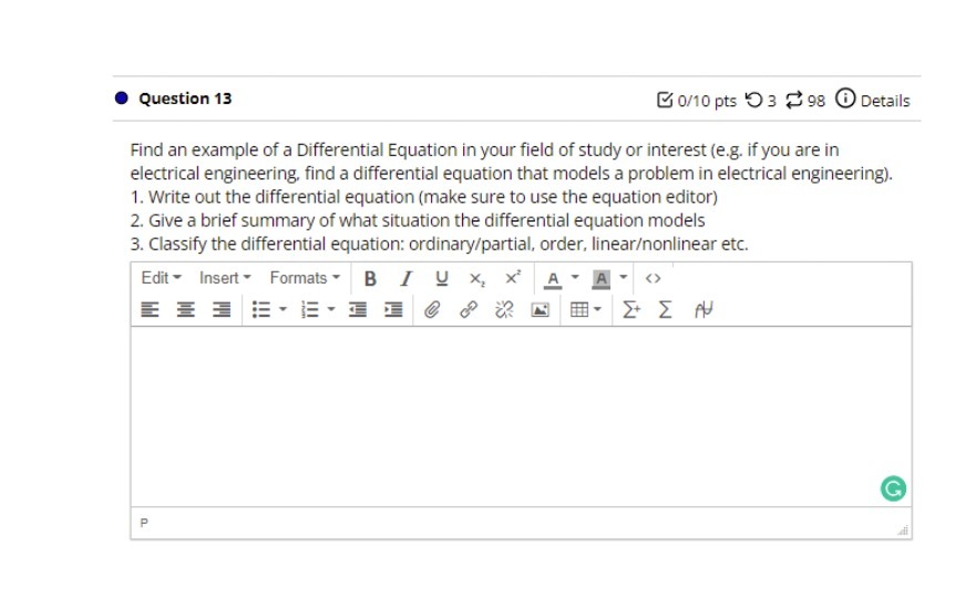 . Question 13 0/10 pts 0 3 98 0 Details Find an