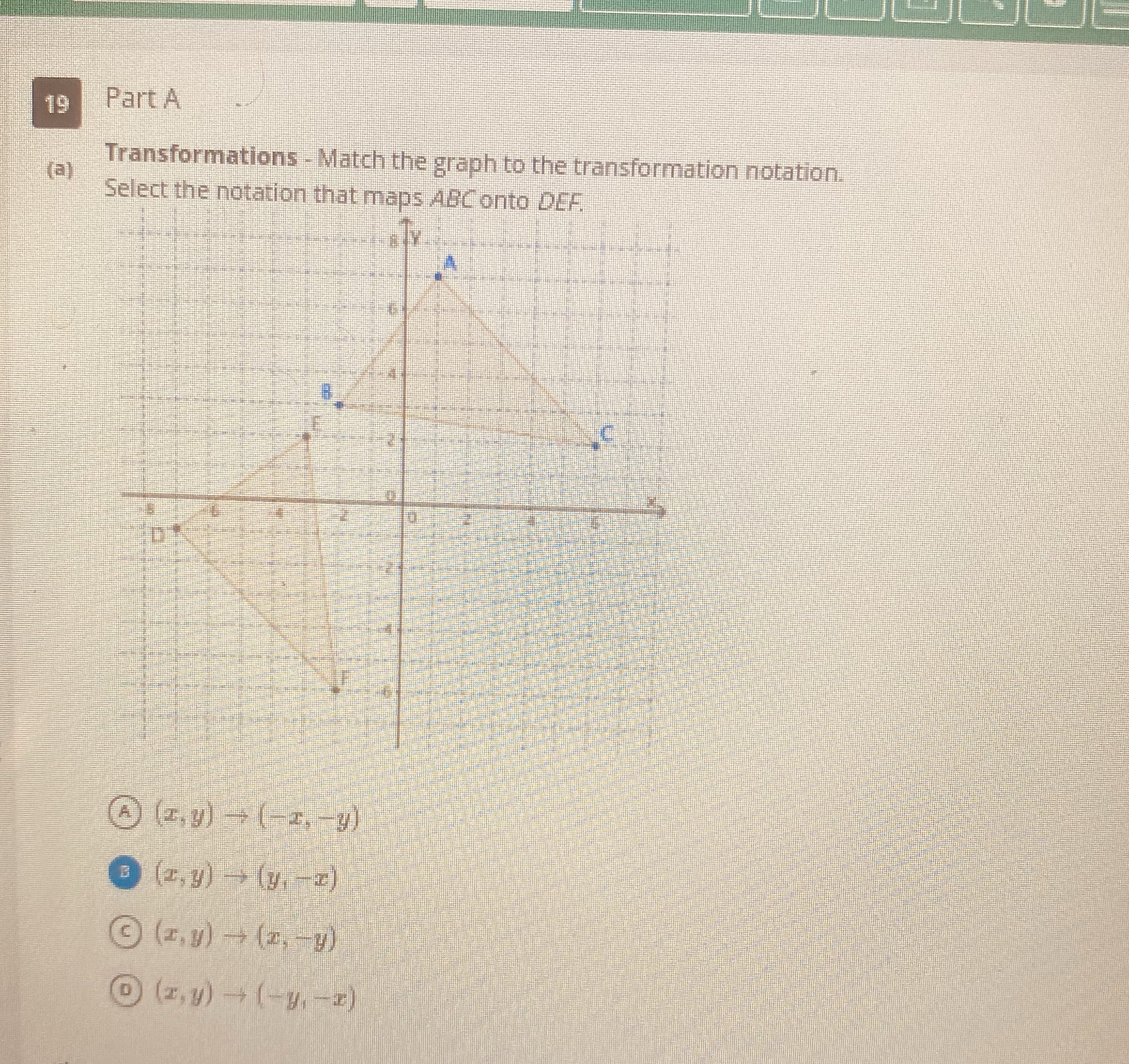 19 Part A Transformations - Match the graph to