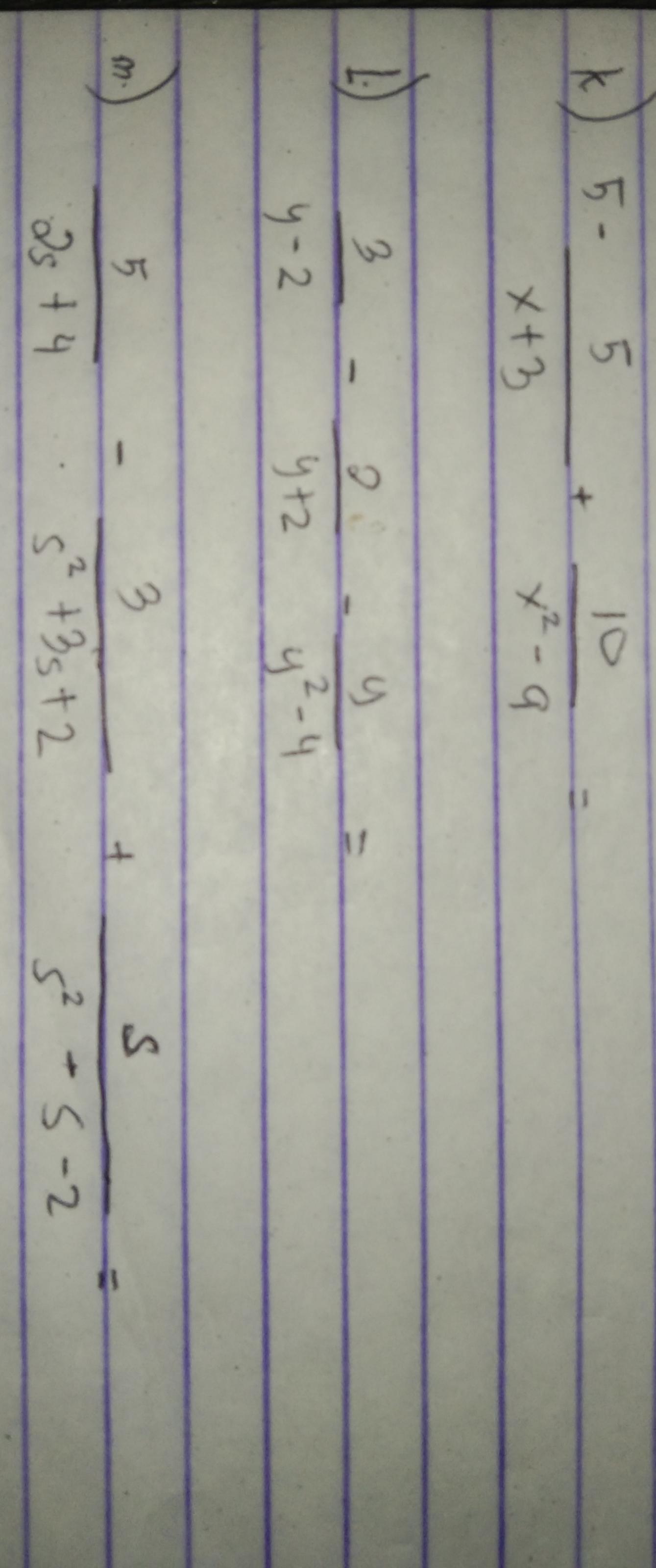 Simplify the following expressions into lowest
