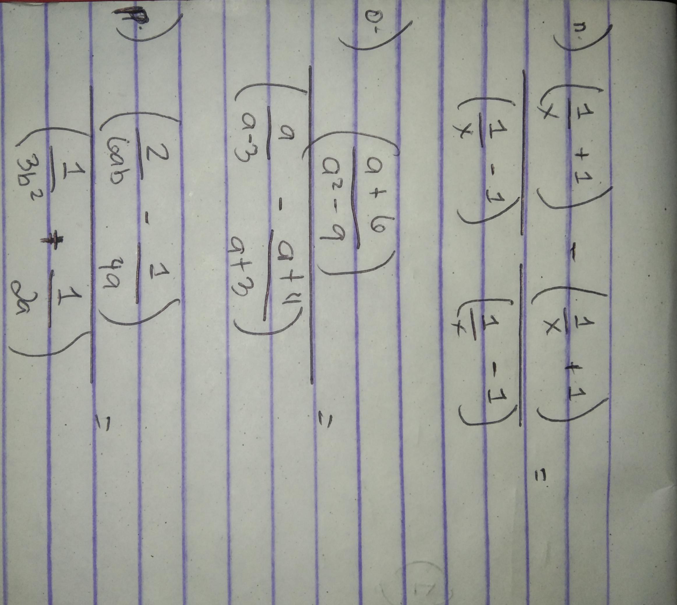Simplify the following expressions into lowest