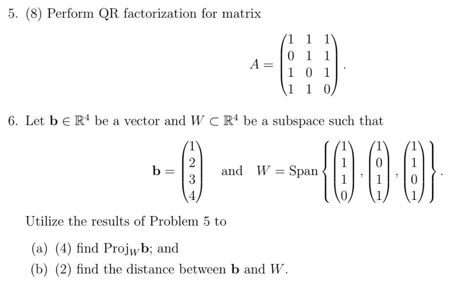 I did QR already just need help with question 6: