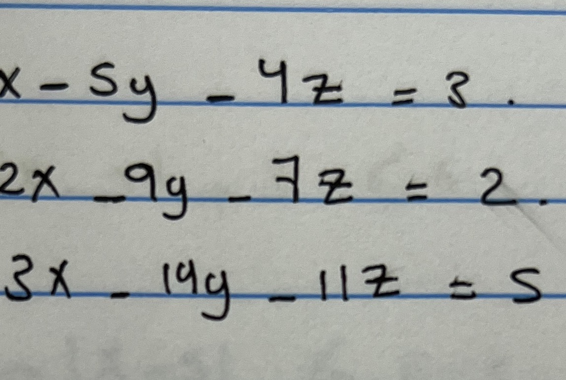 Solve the equations and find the value of x,y and