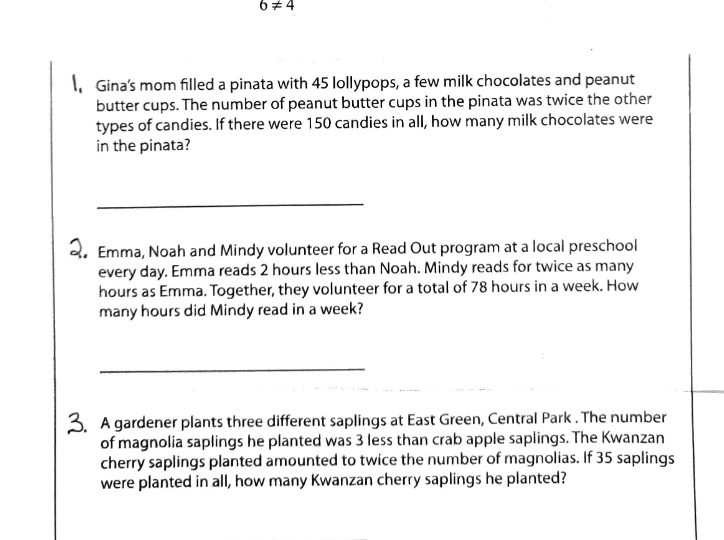 pea L Gina's mom lled a pinata with 45