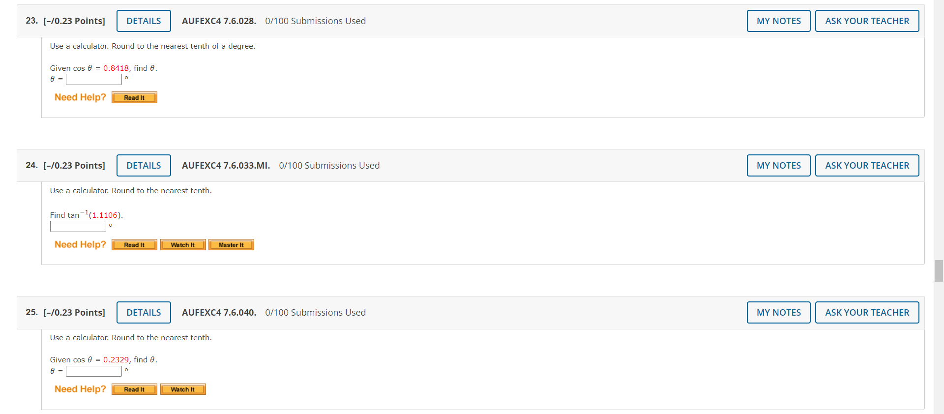 23. [-/0.23 Points] DETAILS AUFEXC4 7.6.028.