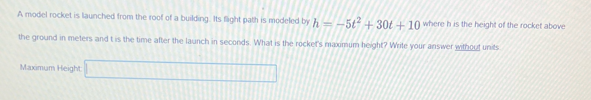 How would we get the maximum height? A model