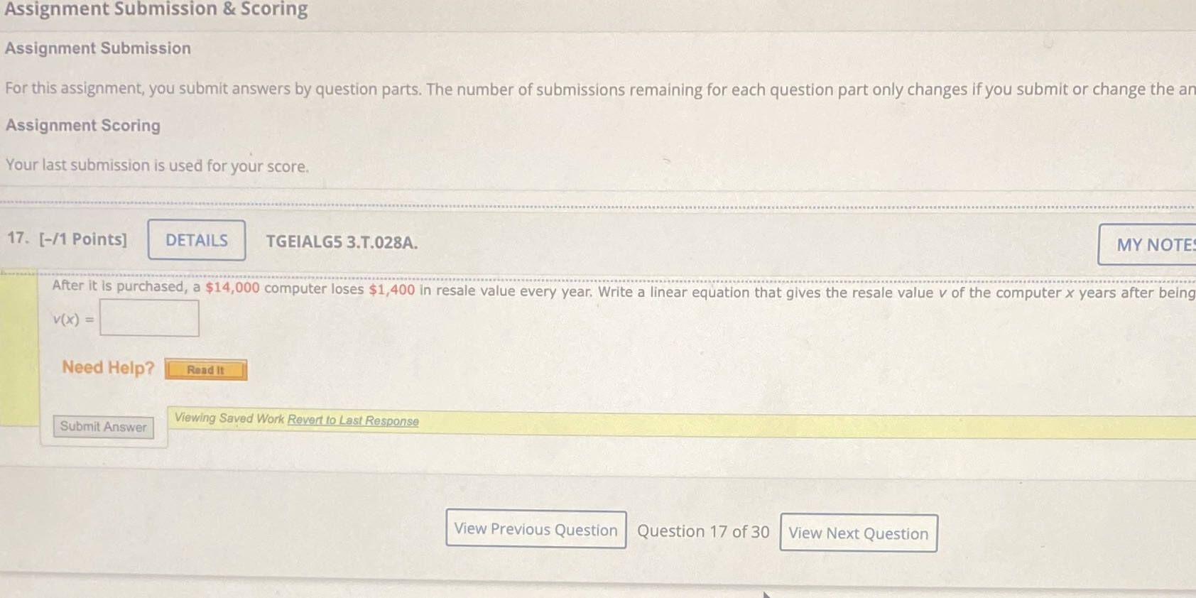 Assignment Submission & Scoring Assignment