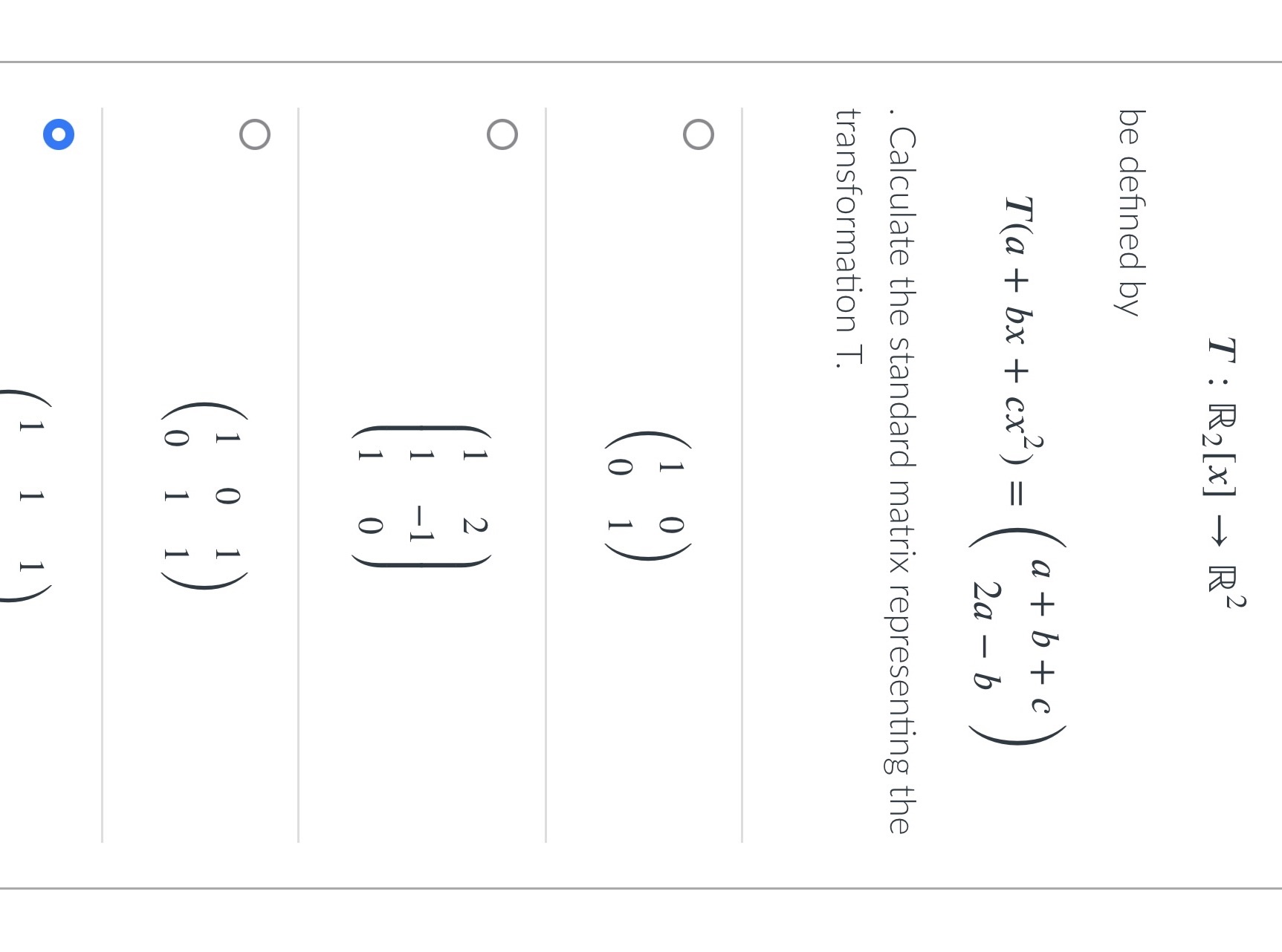 The question 1 is selected options 4 and I want